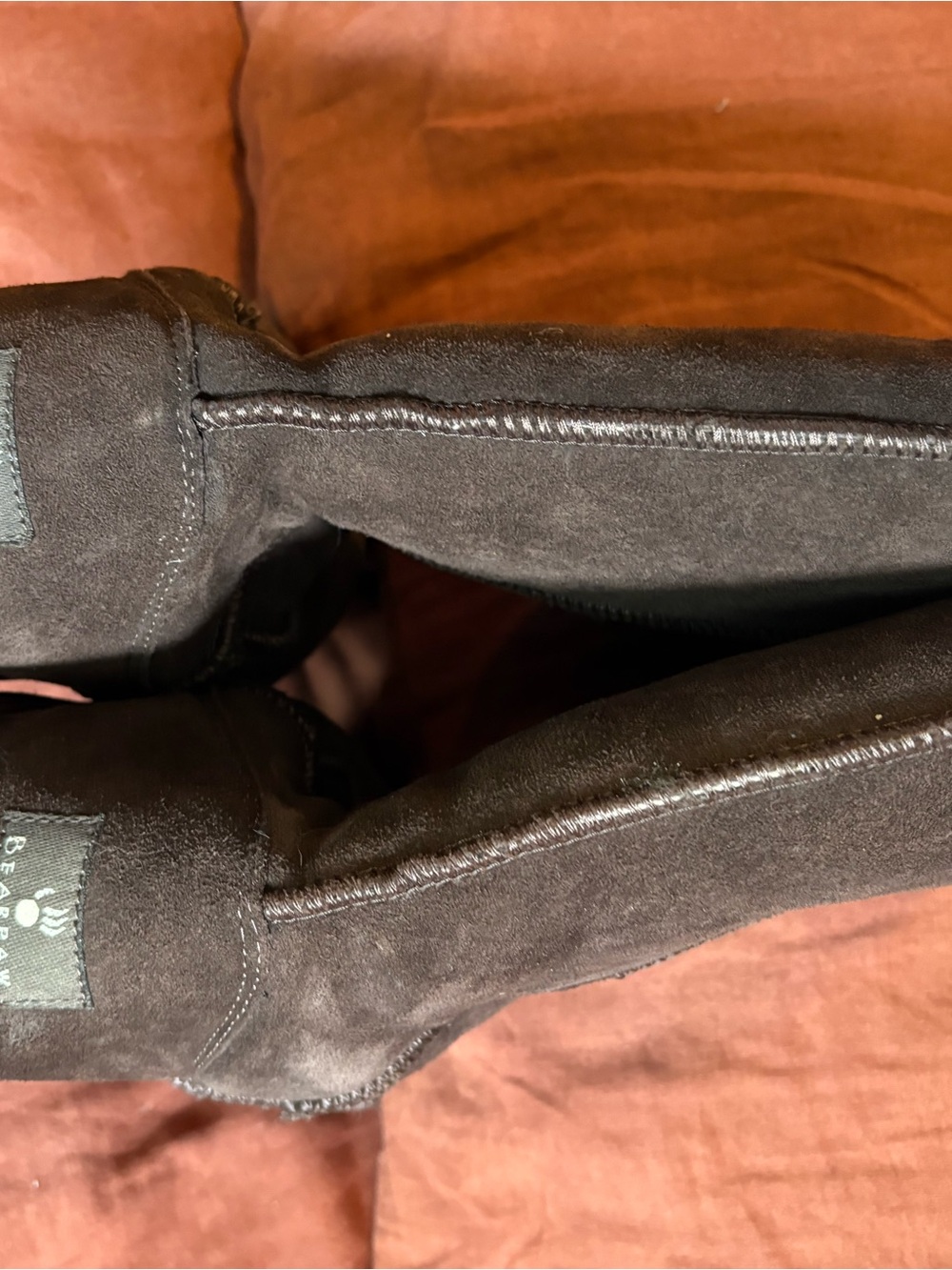 BearPaw Women's Dark Brown Suede Sherpa-Lined Boots - Picture 5 of 6